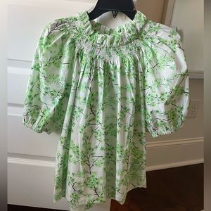 J. Crew green floral top